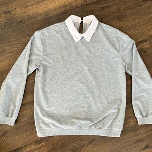 Grey Collared long sleeve top